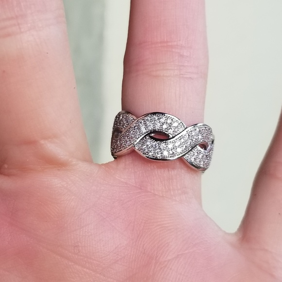 🆕️Sterling Silver-White Sapphire Infinity Ring - Picture 7 of 12
